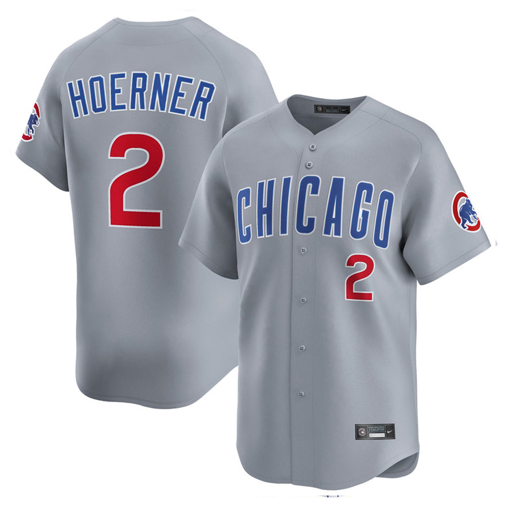Punc C.Cubs #2 Nico Hoerner Player Gray Road Limited Home Stitched Jerseys