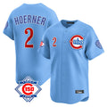 Punc C.Cubs #2 Nico Hoerner Player Light Blue 150th Anniversary Limited Home Stitched Jerseys