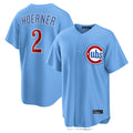 Punc C.Cubs #2 Nico Hoerner Player Light Blue Home Game Stitched Jerseys