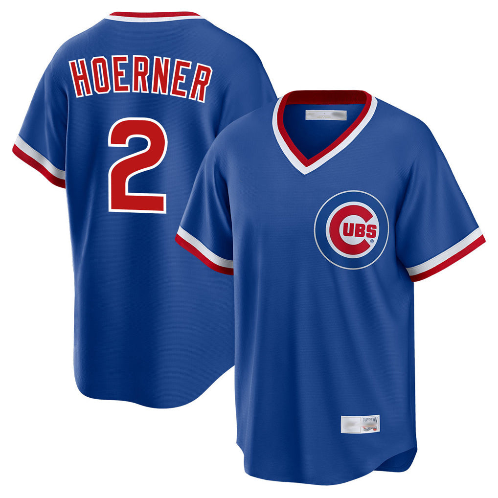 Punc C.Cubs #2 Nico Hoerner Player Royal T-shirt Cooperstown Collection Limited Stitched Jerseys