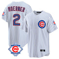 Punc C.Cubs #2 Nico Hoerner Player White 150th Anniversary Home Game Stitched Jerseys