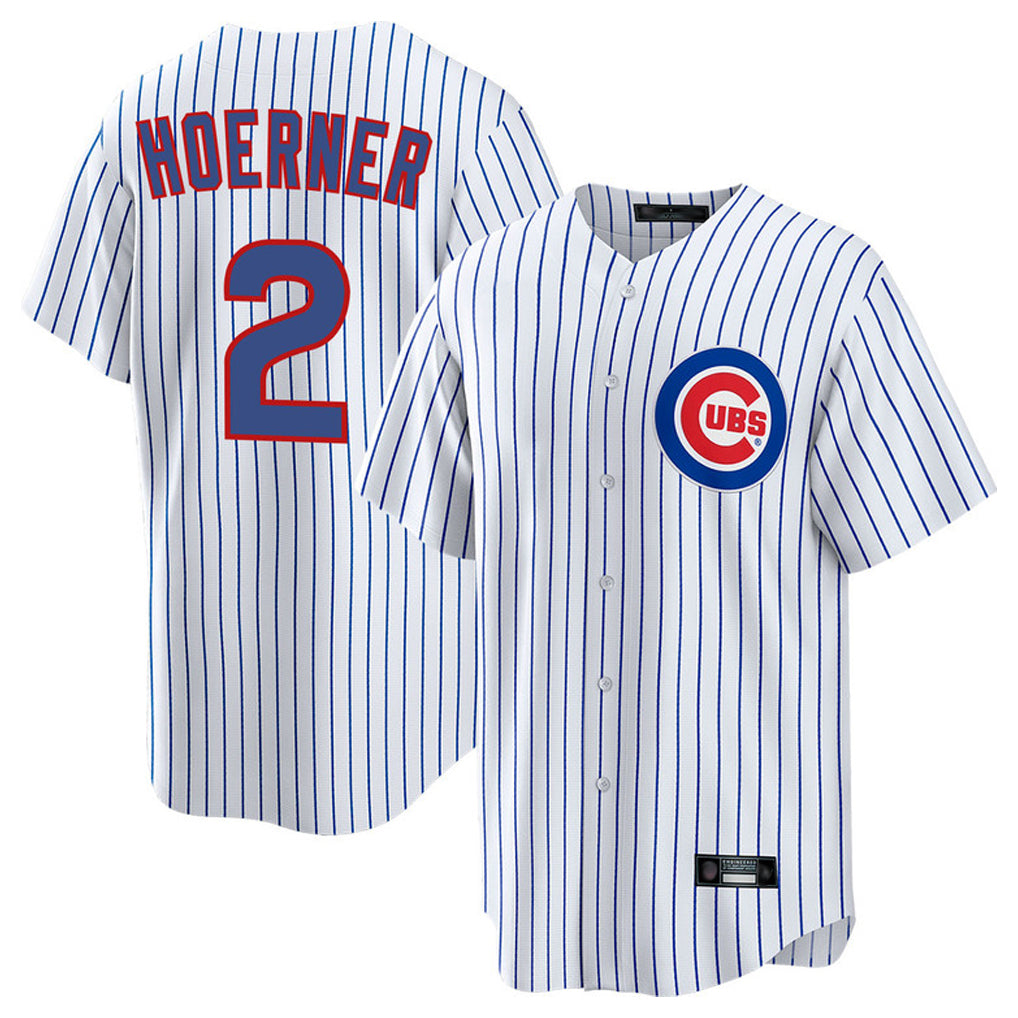 Punc C.Cubs #2 Nico Hoerner Player White Game Home Stitched Jerseys