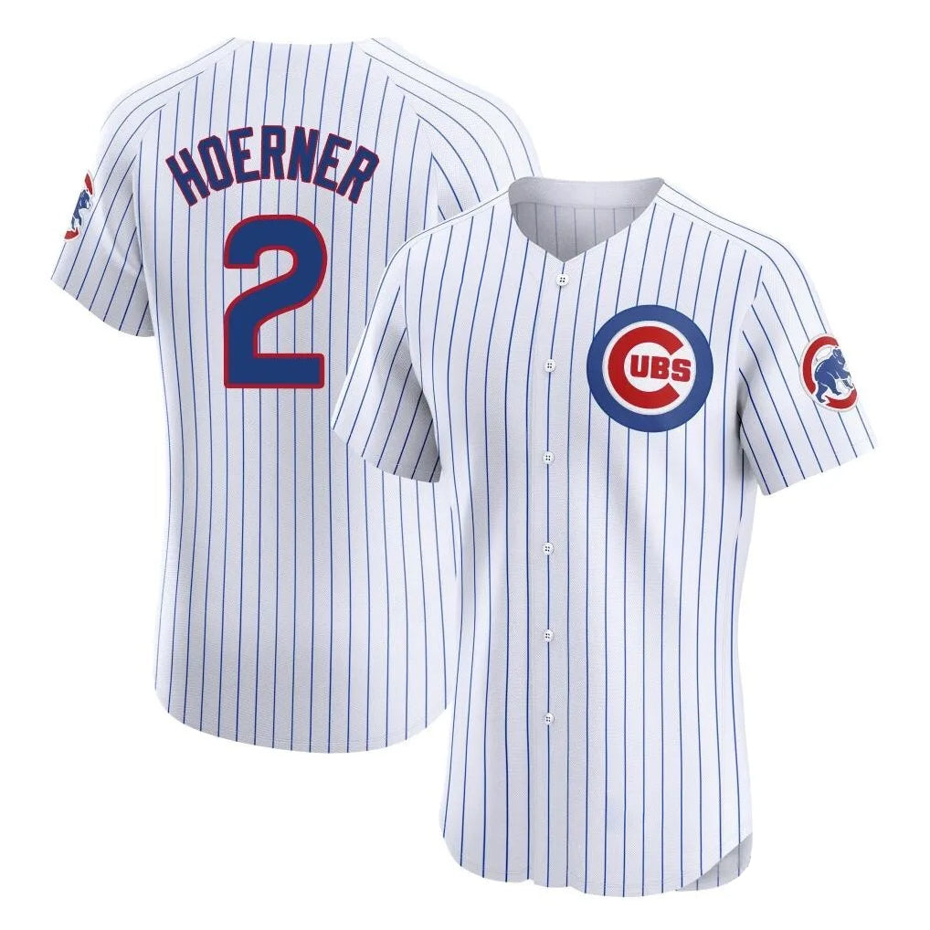 Punc C.Cubs #2 Nico Hoerner Player White Limited Elite Home Game Stitched Jerseys