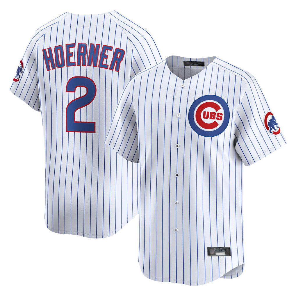 Punc C.Cubs #2 Nico Hoerner Player White Limited Home Game Stitched Jerseys