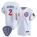 Punc C.Cubs #2 Nico Hoerner Player White Pinstripe Vapor Premier Limited Home Stitched Jerseys