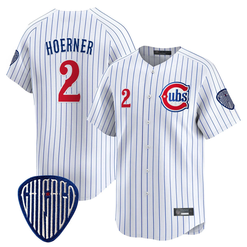 Punc C.Cubs #2 Nico Hoerner Player White Pinstripe Vapor Premier Limited Home Stitched Jerseys