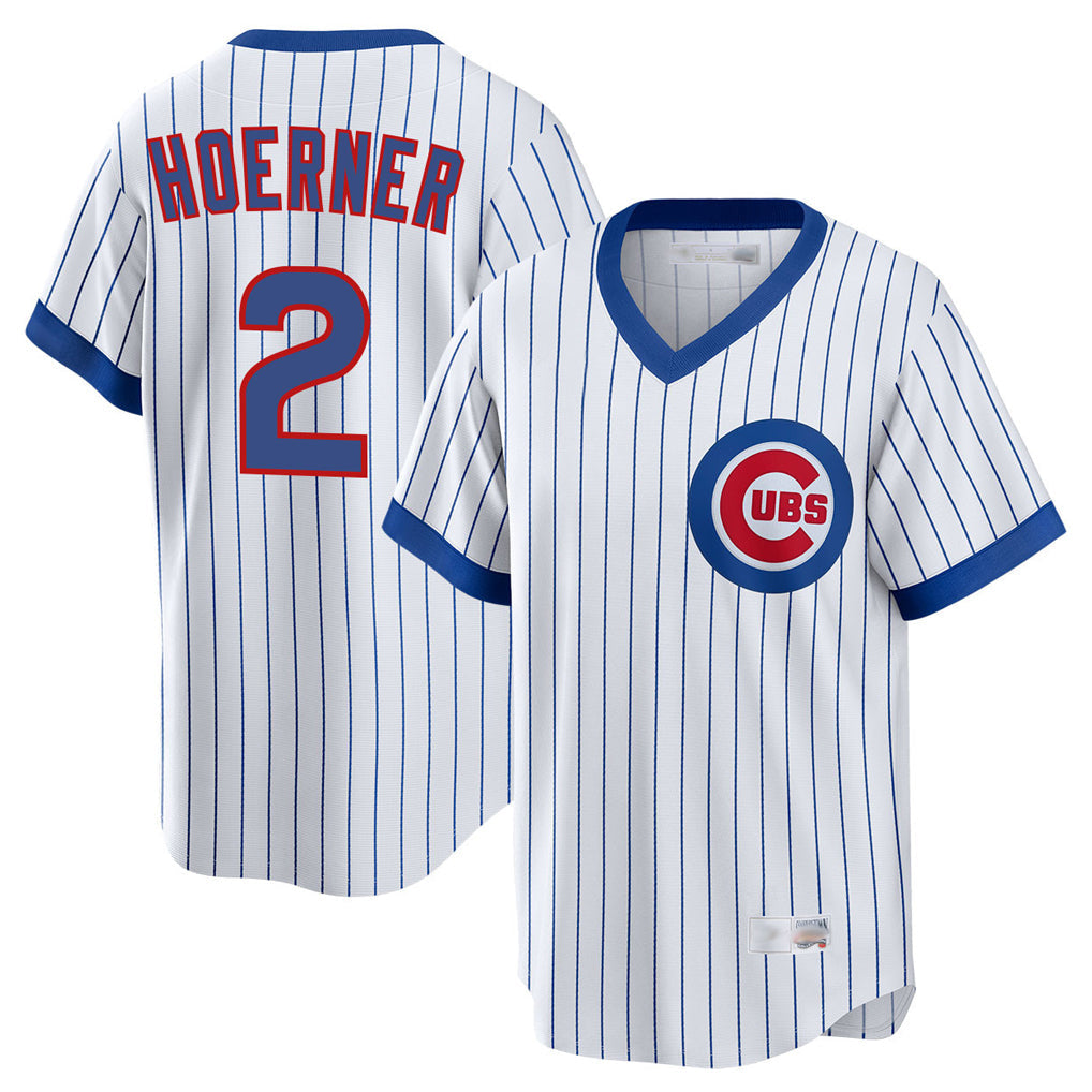 Punc C.Cubs #2 Nico Hoerner Player White T-shirt Cooperstown Collection Limited Stitched Jerseys