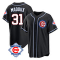 Punc C.Cubs #31 Greg Maddux Player Black Fashion Out 150th Anniversary Game Stitched Jerseys