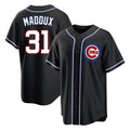Punc C.Cubs #31 Greg Maddux Player Black Fashion Out Game Stitched Jerseys