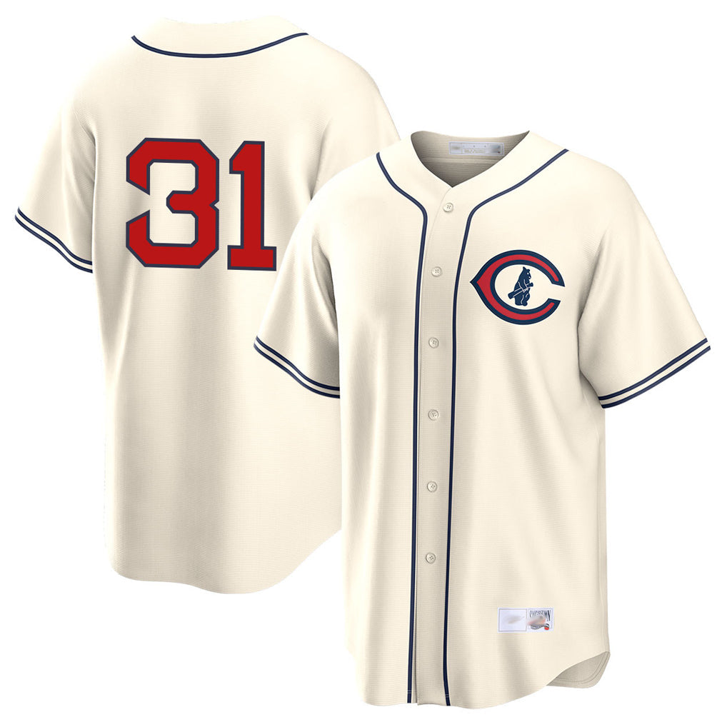 Punc C.Cubs #31 Greg Maddux Player Cream Field of Dreams Home Game Stitched Jerseys