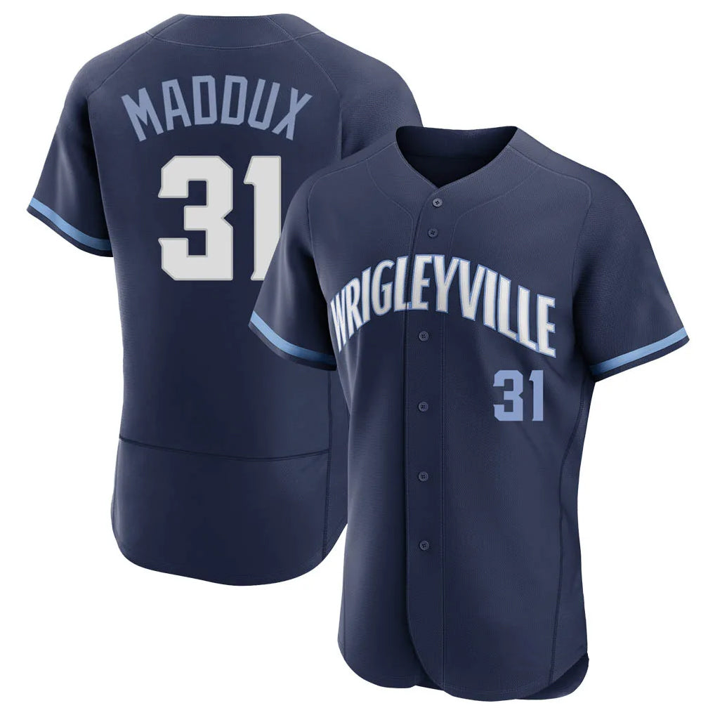 Punc C.Cubs #31 Greg Maddux Player Navy City Connect Limited Elite Home Stitched Jerseys