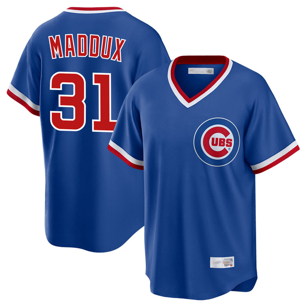 Punc C.Cubs #31 Greg Maddux Player Royal T-shirt Cooperstown Collection Limited Stitched Jerseys
