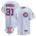 Punc C.Cubs #31 Greg Maddux Player White 150th Anniversary Home Game Stitched Jerseys