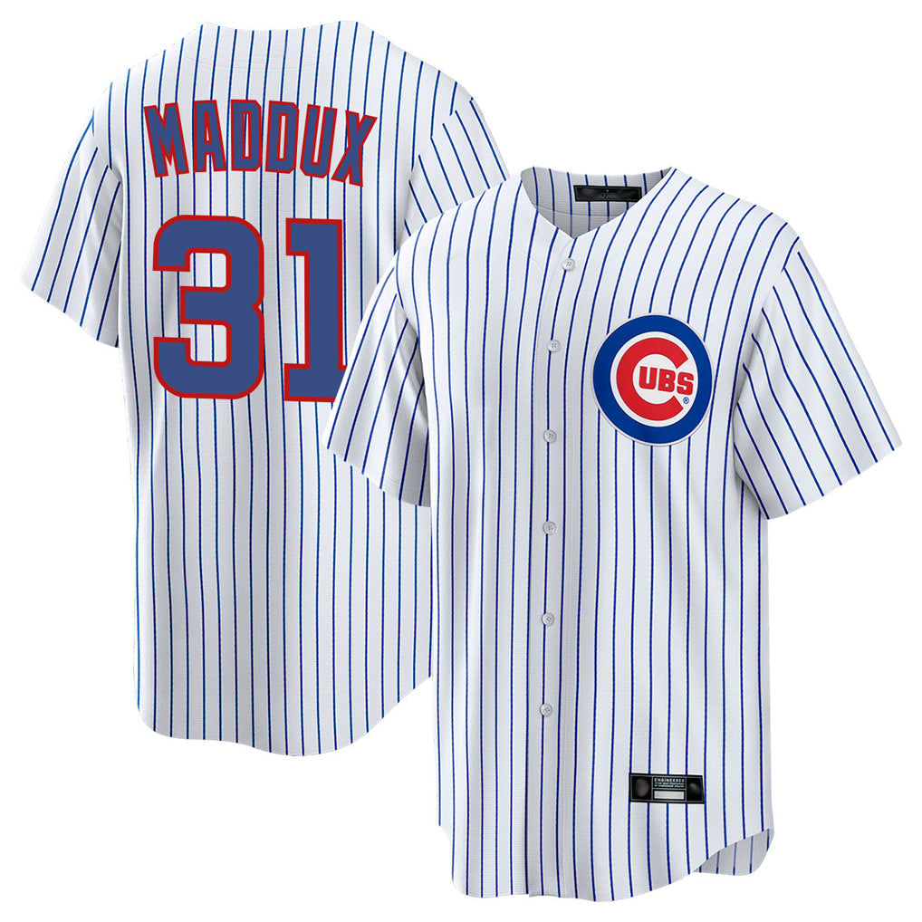 Punc C.Cubs #31 Greg Maddux Player White Game Home Stitched Jerseys