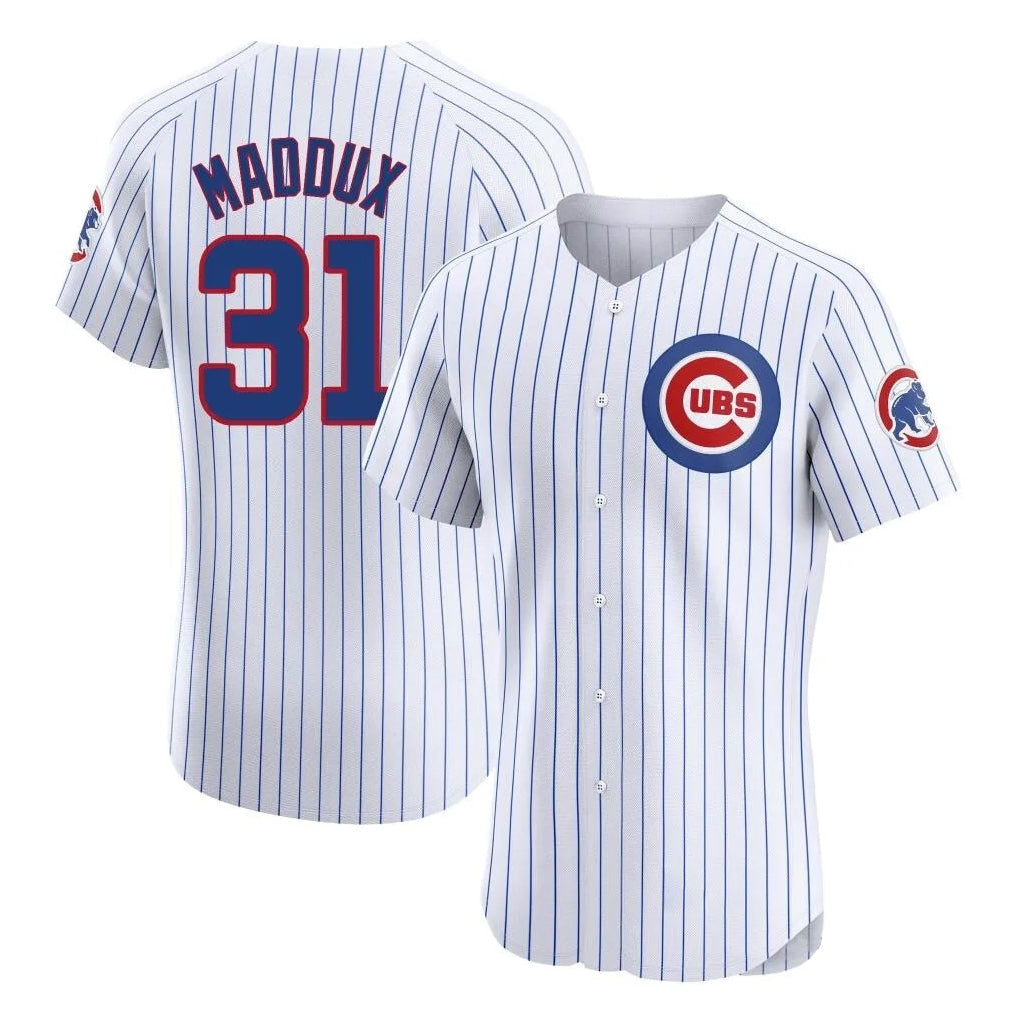 Punc C.Cubs #31 Greg Maddux Player White Limited Elite Home Game Stitched Jerseys