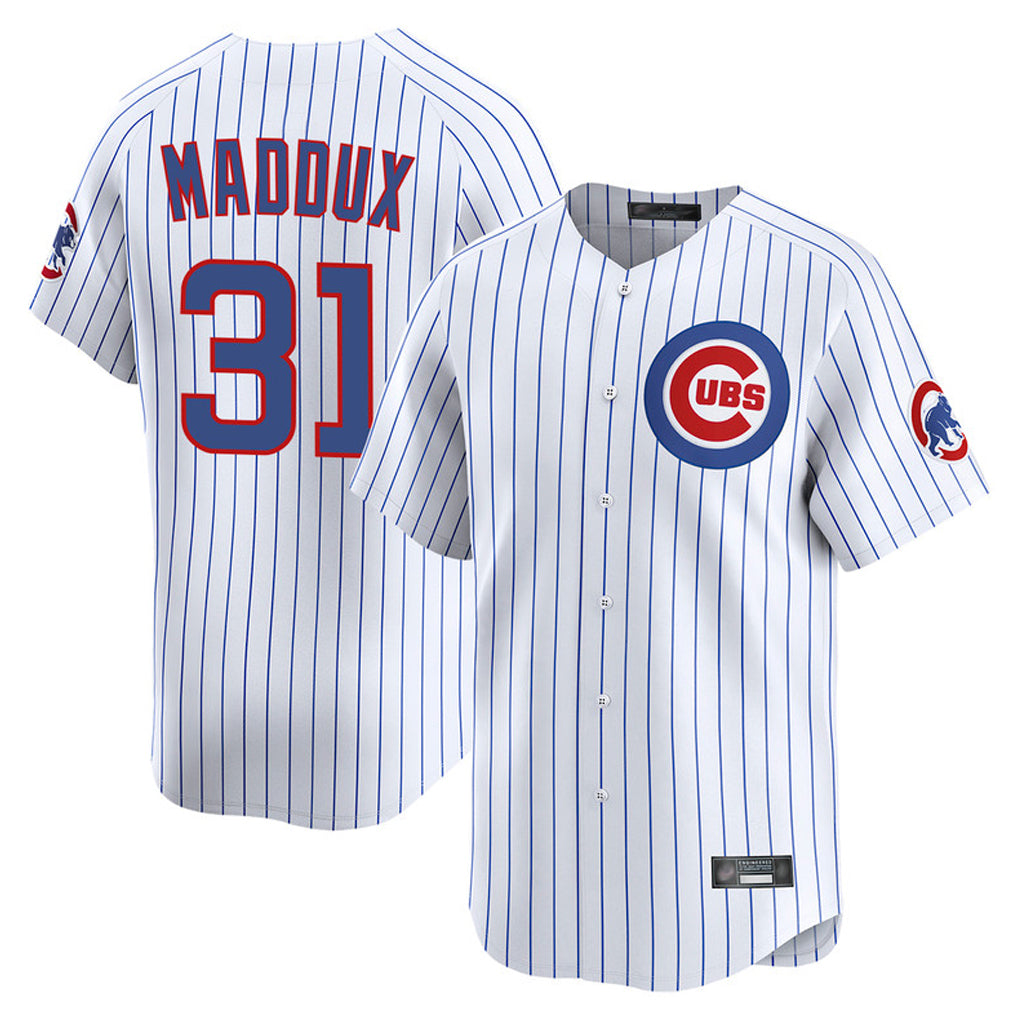 Punc C.Cubs #31 Greg Maddux Player White Limited Home Game Stitched Jerseys