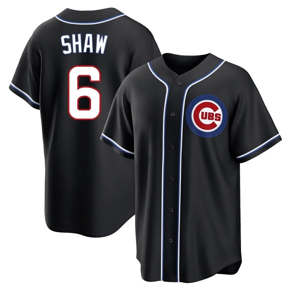 Punc C.Cubs #6 Matt Shaw Player Black Fashion Out Game Stitched Jerseys