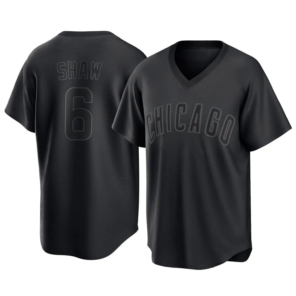 Punc C.Cubs #6 Matt Shaw Player Black T-shirt Home Game Stitched Jerseys