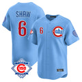 Punc C.Cubs #6 Matt Shaw Player Light Blue 150th Anniversary Limited Home Stitched Jerseys