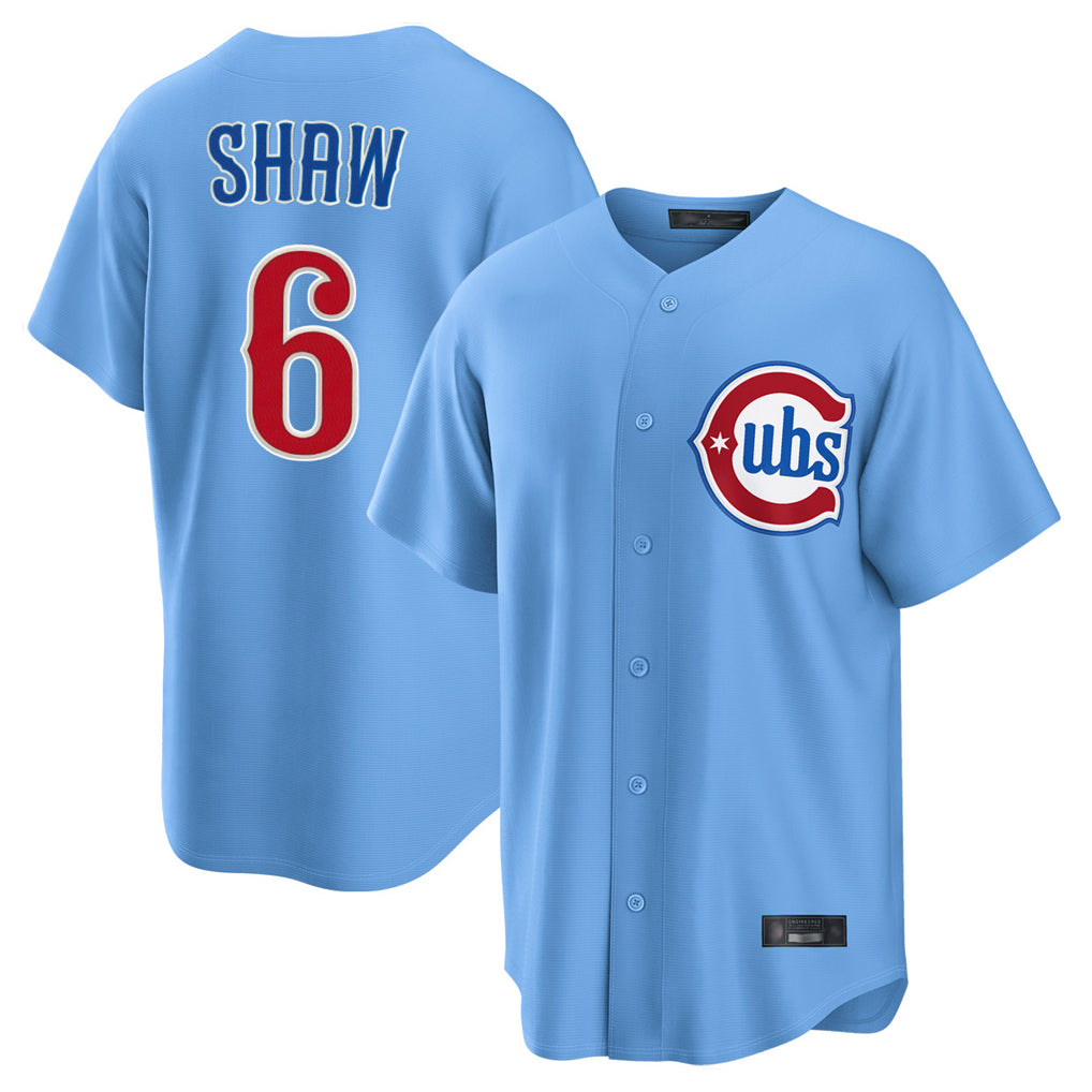 Punc C.Cubs #6 Matt Shaw Player Light Blue Home Game Stitched Jerseys