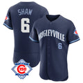 Punc C.Cubs #6 Matt Shaw Player Navy City Connect 150th Anniversary Limited Elite Home Stitched Jerseys