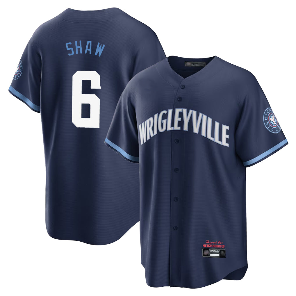 Punc C.Cubs #6 Matt Shaw Player Navy City Connect Home Game Stitched Jerseys