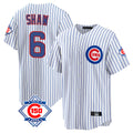 Punc C.Cubs #6 Matt Shaw Player White 150th Anniversary Home Game Stitched Jerseys