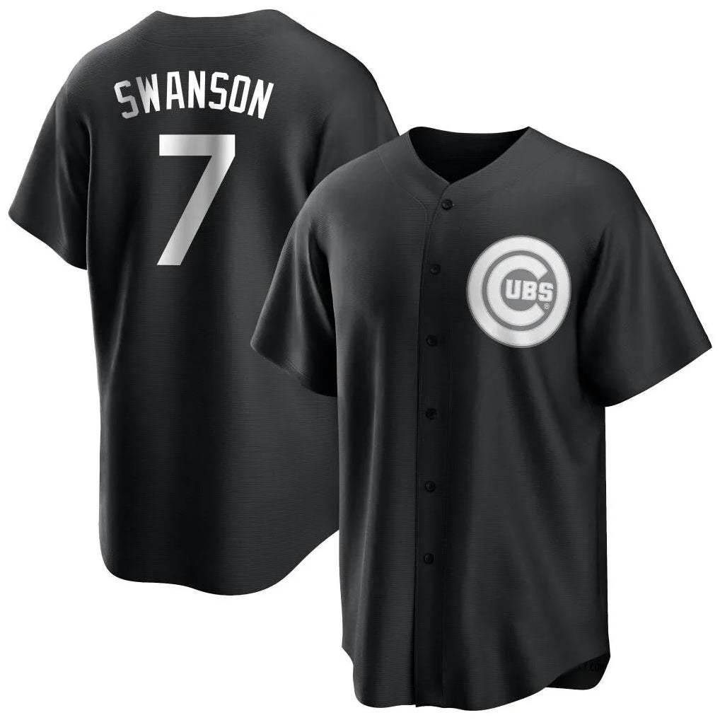 Punc C.Cubs #7 Dansby Swanson Player Black Game Stitched Jerseys