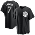 Punc C.Cubs #7 Dansby Swanson Player Black Game Stitched Jerseys