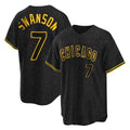 Punc C.Cubs #7 Dansby Swanson Player Black Snake Skin City Game Stitched Jerseys