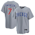 Punc C.Cubs #7 Dansby Swanson Player Gray Home Game Stitched Jerseys