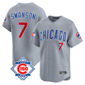 Punc C.Cubs #7 Dansby Swanson Player Gray Road 150th Anniversary Limited Home Stitched Jerseys