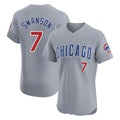 Punc C.Cubs #7 Dansby Swanson Player Gray Road Limited Elite Home Stitched Jerseys