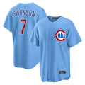Punc C.Cubs #7 Dansby Swanson Player Light Blue Home Game Stitched Jerseys