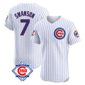 Punc C.Cubs #7 Dansby Swanson Player White Limited Elite Home Game Stitched Jerseys