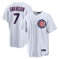 Punc C.Cubs #7 Dansby Swanson Player White Game Home Stitched Jerseys