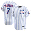 Punc C.Cubs #7 Dansby Swanson Player White Limited Home Game Stitched Jerseys