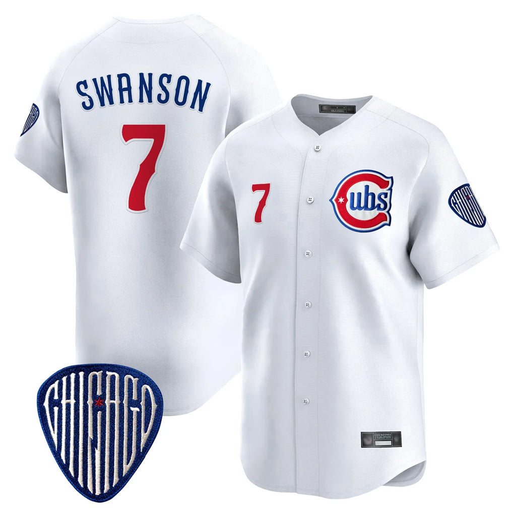 Punc C.Cubs #7 Dansby Swanson Player White Vapor Premier Limited Home Stitched Jerseys