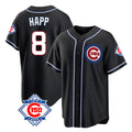 Punc C.Cubs #8 Ian Happ Player Black Fashion Out 150th Anniversary Game Stitched Jerseys