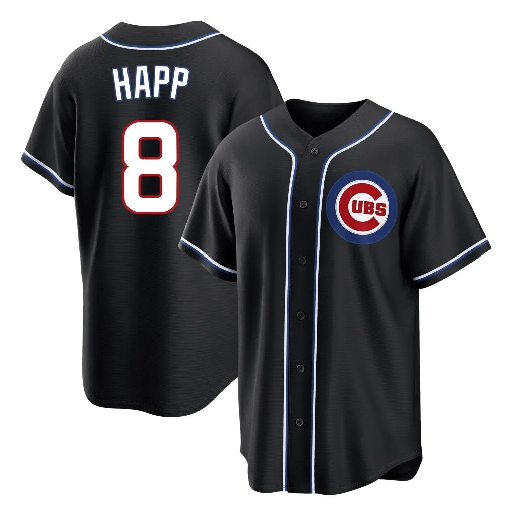 Punc C.Cubs #8 Ian Happ Player Black Fashion Out Game Stitched Jerseys