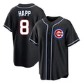 Punc C.Cubs #8 Ian Happ Player Black Fashion Out Game Stitched Jerseys
