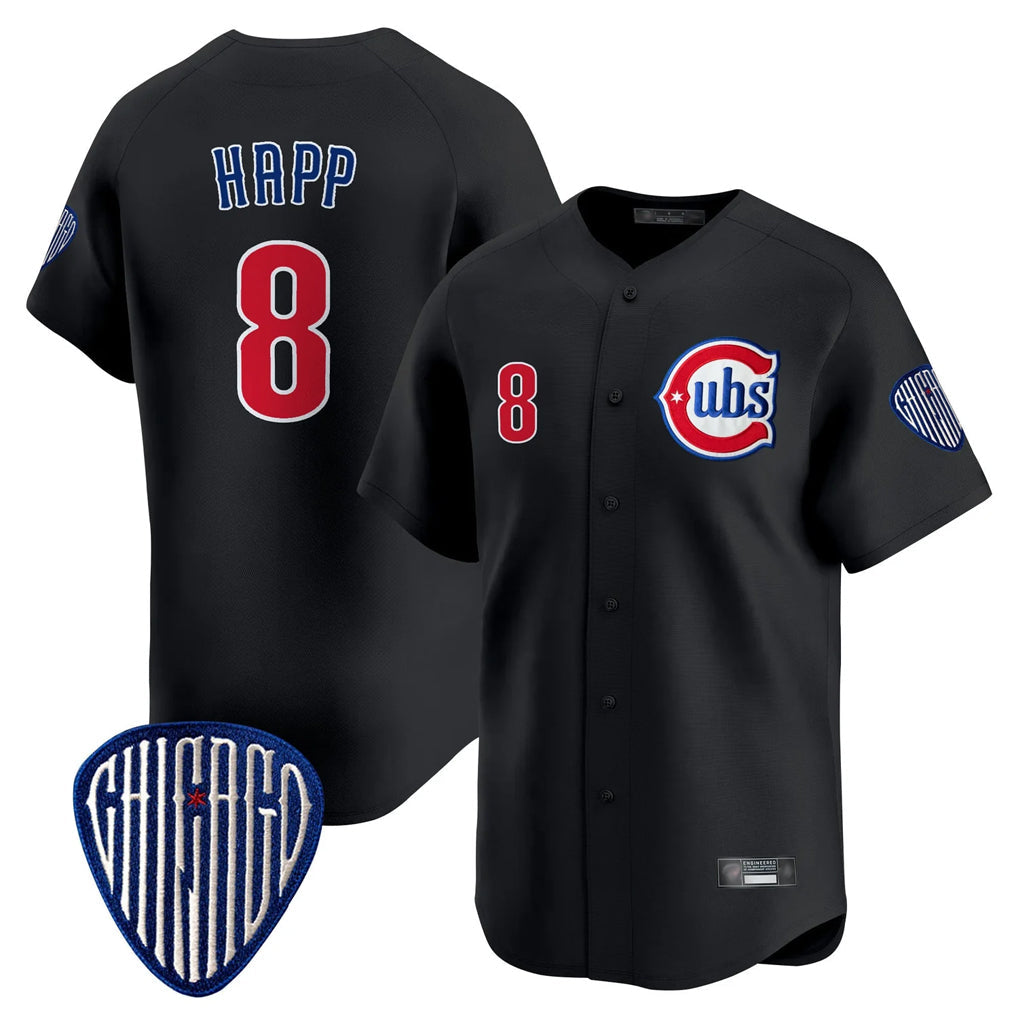 Punc C.Cubs #8 Ian Happ Player Black Vapor Premier Limited Home Stitched Jerseys