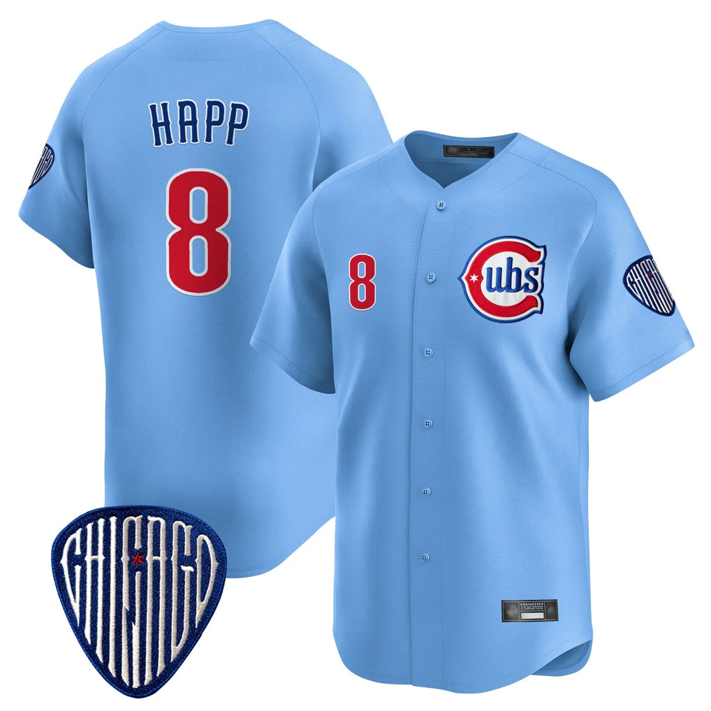 Punc C.Cubs #8 Ian Happ Player Blue Vapor Premier Limited Home Stitched Jerseys