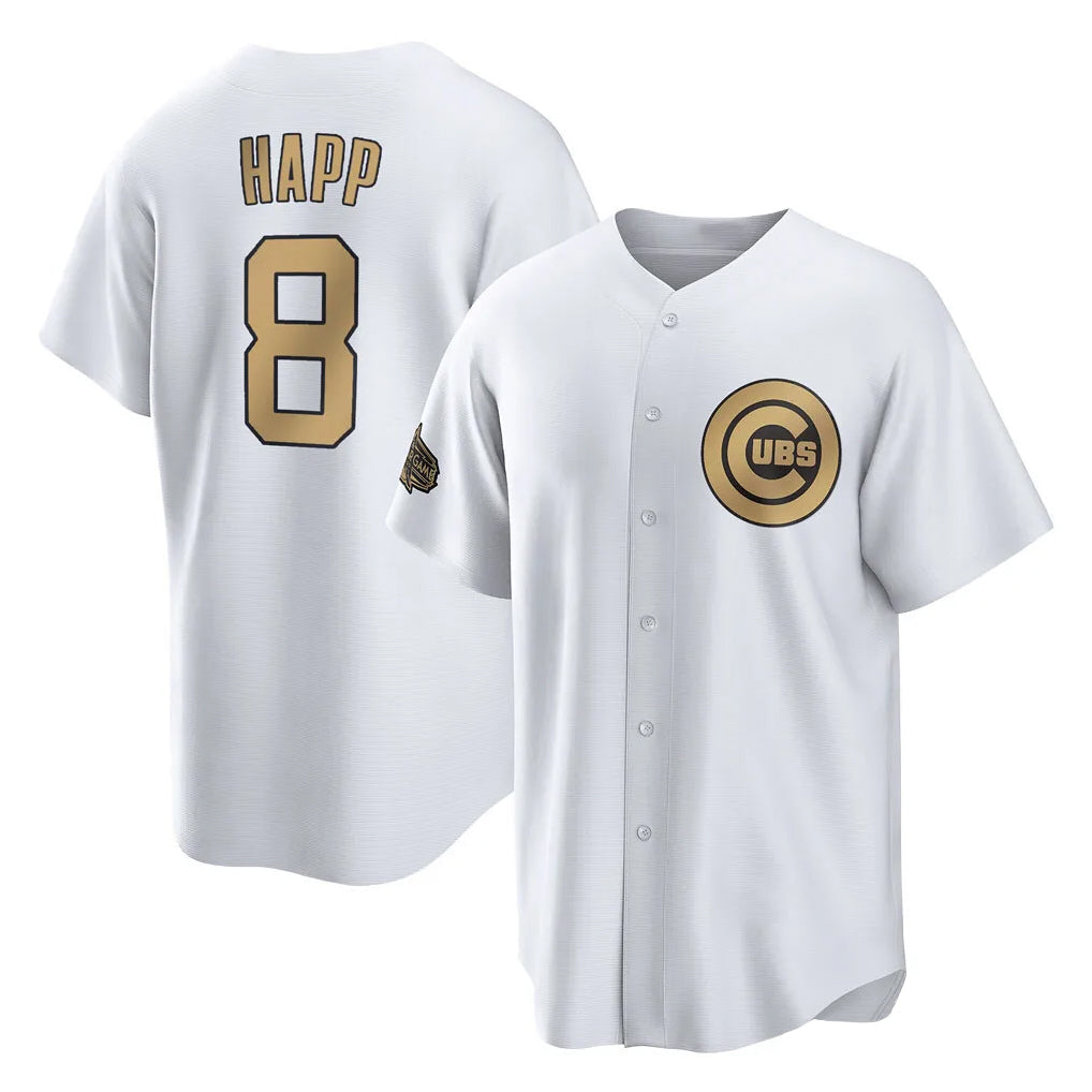 Punc C.Cubs #8 Ian Happ Player Gold All-Star Game Home Stitched Jerseys