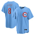 Punc C.Cubs #8 Ian Happ Player Light Blue Home Game Stitched Jerseys