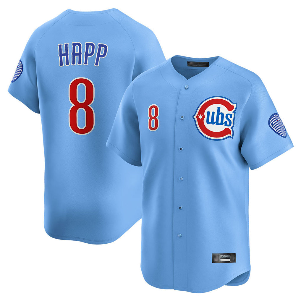 Punc C.Cubs #8 Ian Happ Player Light Blue Limited Home Stitched Jerseys