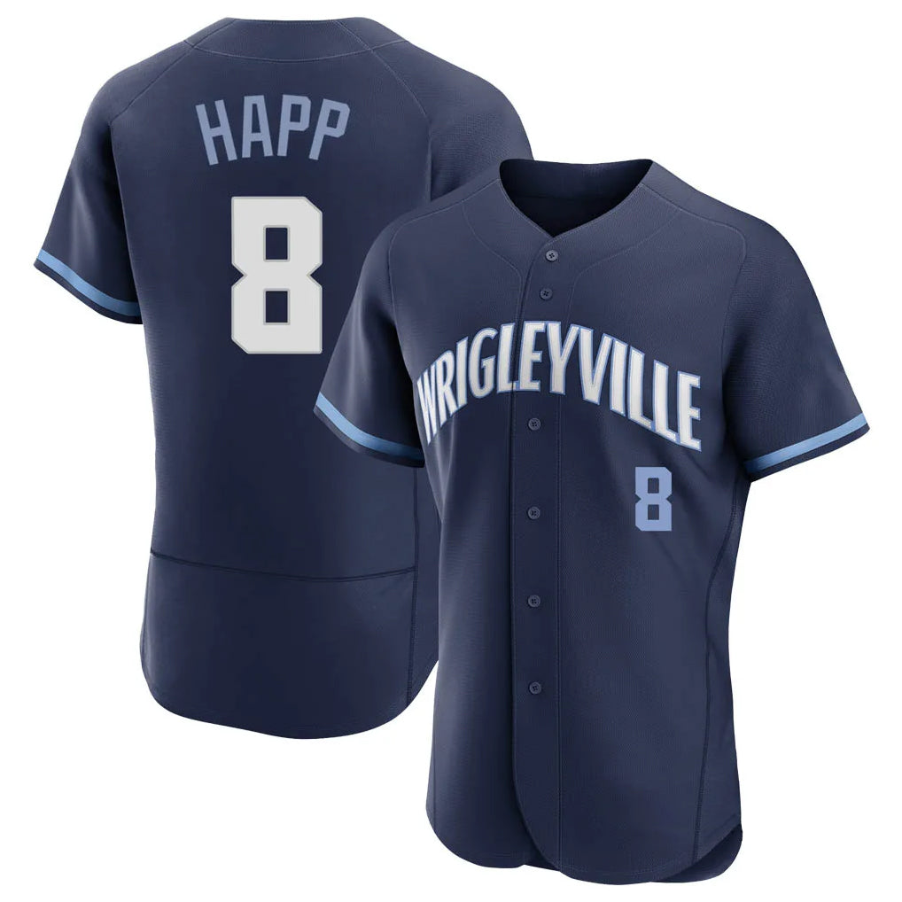Punc C.Cubs #8 Ian Happ Player Navy City Connect Limited Elite Home Stitched Jerseys