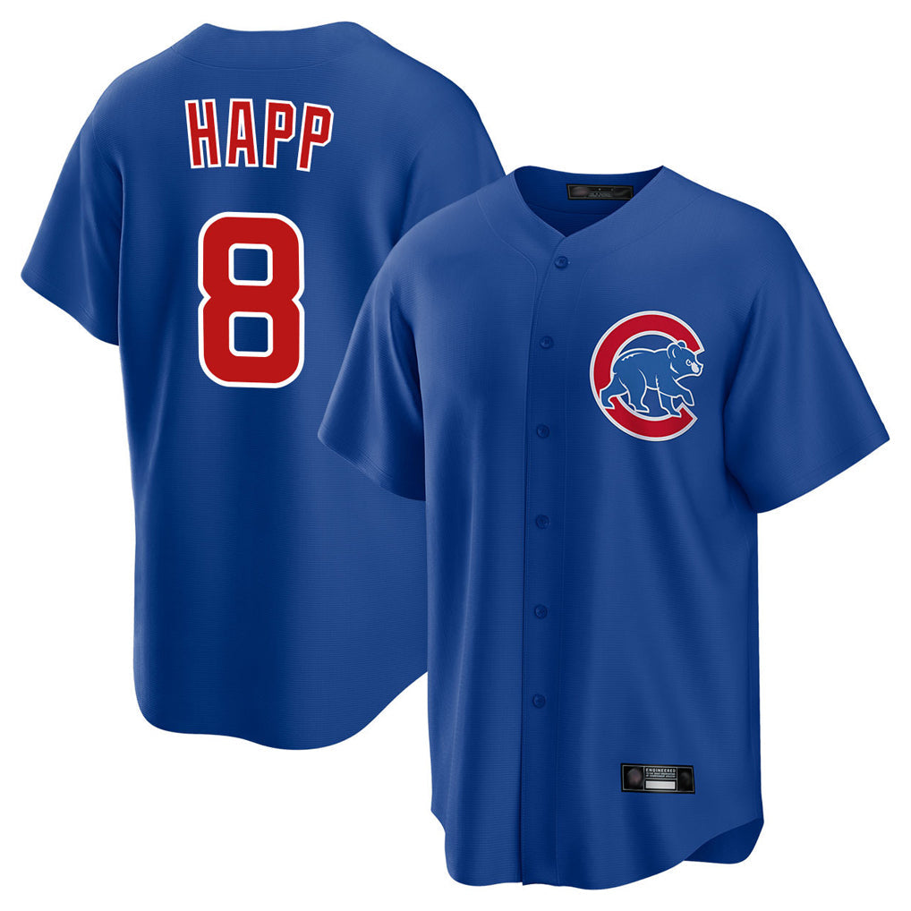 Punc C.Cubs #8 Ian Happ Player Royal Home Game Stitched Jerseys