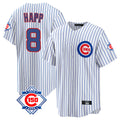 Punc C.Cubs #8 Ian Happ Player White 150th Anniversary Home Game Stitched Jerseys