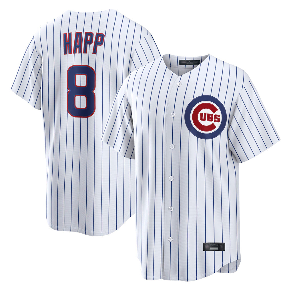 Punc C.Cubs #8 Ian Happ Player White Limited Home Game Stitched Jerseys